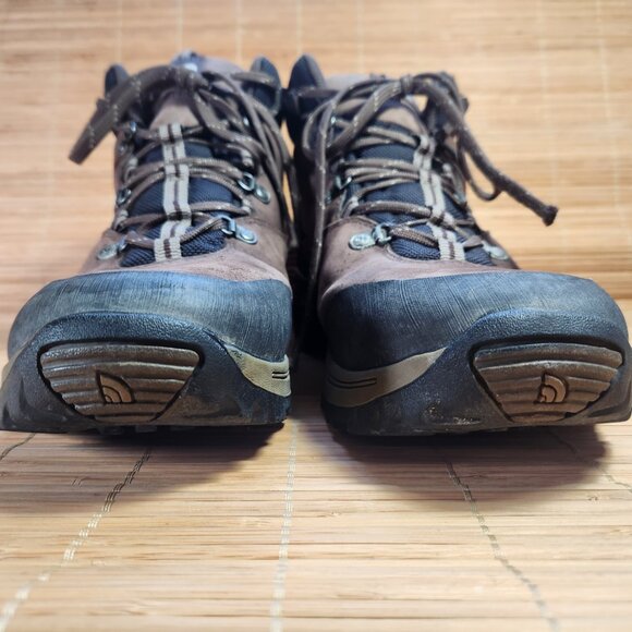The North Face Hikers Mens 10.5 Waterproof Dark Brown Leather Mid Hiking Boots - Picture 12 of 14